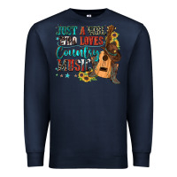 Navy just a girl who loves country music Premium Sweatshirt - Zillion Design Studio
