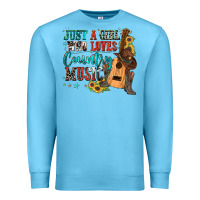 Ocean Blue just a girl who loves country music Premium Sweatshirt - Zillion Design Studio