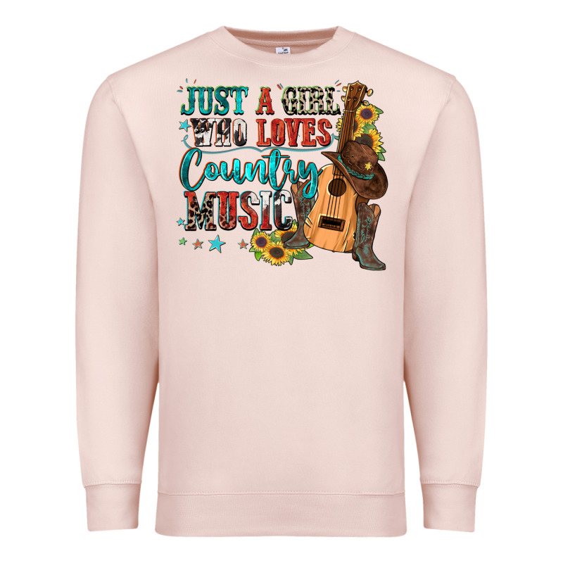 Just A Girl Who Loves Country Music Premium Sweatshirt by Zillion Design Studio | Teevron