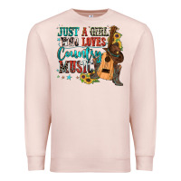 Pale Pink just a girl who loves country music Premium Sweatshirt - Zillion Design Studio