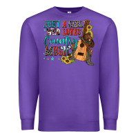Purple just a girl who loves country music Premium Sweatshirt - Zillion Design Studio