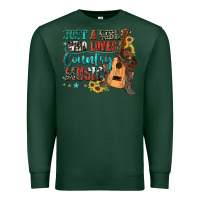 Sports Green just a girl who loves country music Premium Sweatshirt - Zillion Design Studio