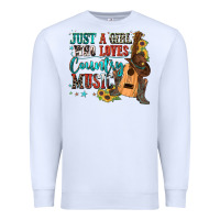 White just a girl who loves country music Premium Sweatshirt - Zillion Design Studio