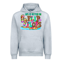 Heather Grey life is better in flip flops Urban Hoodie - AdoDesignShop