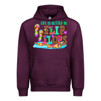 Mauve Wine life is better in flip flops Urban Hoodie - AdoDesignShop