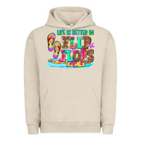 Pigment French Oak life is better in flip flops Urban Hoodie - AdoDesignShop