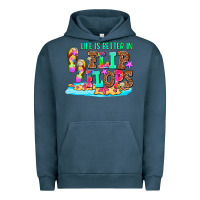 Pigment Midnight Navy life is better in flip flops Urban Hoodie - AdoDesignShop