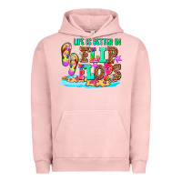 Pigment Salmon life is better in flip flops Urban Hoodie - AdoDesignShop