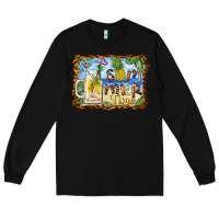Black summer time pineapple and  beach Long Sleeve Tee - BarkalooDesign