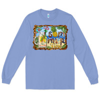 Colony Blue summer time pineapple and  beach Long Sleeve Tee - BarkalooDesign