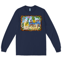 Navy summer time pineapple and  beach Long Sleeve Tee - BarkalooDesign