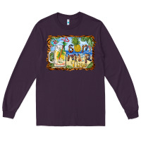 Plum summer time pineapple and  beach Long Sleeve Tee - BarkalooDesign
