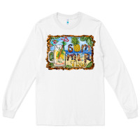 White summer time pineapple and  beach Long Sleeve Tee - BarkalooDesign
