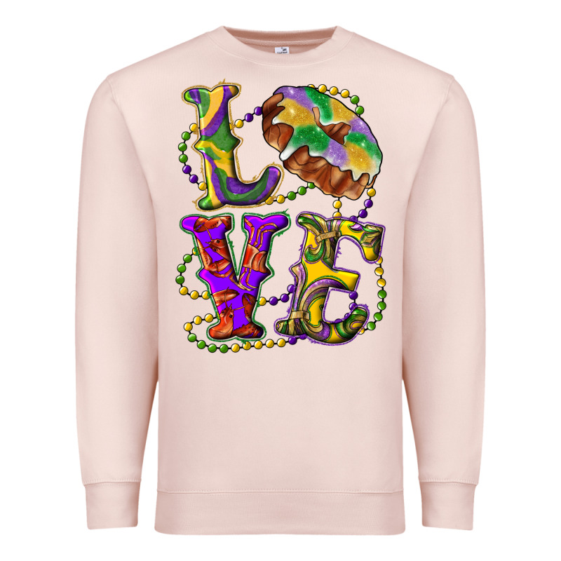Mardi Gras Love With King Cake Premium Sweatshirt by RanaPortraitStore | Teevron