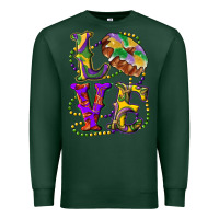 Sports Green Mardi Gras Love With King Cake Premium Sweatshirt - RanaPortraitStore