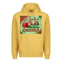 Antique Gold just a girl who loves christmas mousepad Premium Hoodie - BundleAndBundleShop