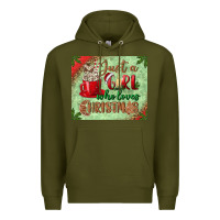 Army Green just a girl who loves christmas mousepad Premium Hoodie - BundleAndBundleShop