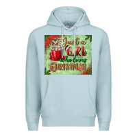 Blue Mist just a girl who loves christmas mousepad Premium Hoodie - BundleAndBundleShop