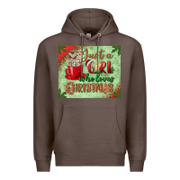 Coffee just a girl who loves christmas mousepad Premium Hoodie - BundleAndBundleShop