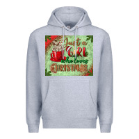 Heather Grey just a girl who loves christmas mousepad Premium Hoodie - BundleAndBundleShop