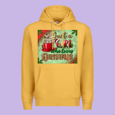 Just A Girl Who Loves Christmas Mousepad Premium Hoodie Designed By Bundleandbundleshop