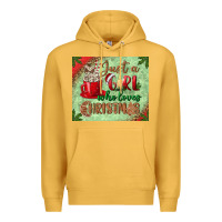 Mustard just a girl who loves christmas mousepad Premium Hoodie - BundleAndBundleShop