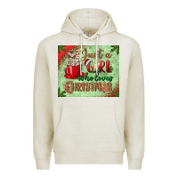 Oatmeal Heather just a girl who loves christmas mousepad Premium Hoodie - BundleAndBundleShop