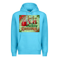 Ocean Blue just a girl who loves christmas mousepad Premium Hoodie - BundleAndBundleShop