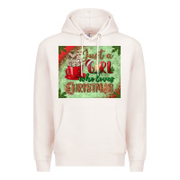 Pale Pink just a girl who loves christmas mousepad Premium Hoodie - BundleAndBundleShop