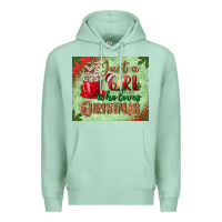 Seafoam just a girl who loves christmas mousepad Premium Hoodie - BundleAndBundleShop