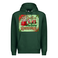 Sports Green just a girl who loves christmas mousepad Premium Hoodie - BundleAndBundleShop