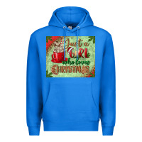 True Royal just a girl who loves christmas mousepad Premium Hoodie - BundleAndBundleShop