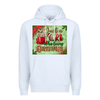 White just a girl who loves christmas mousepad Premium Hoodie - BundleAndBundleShop