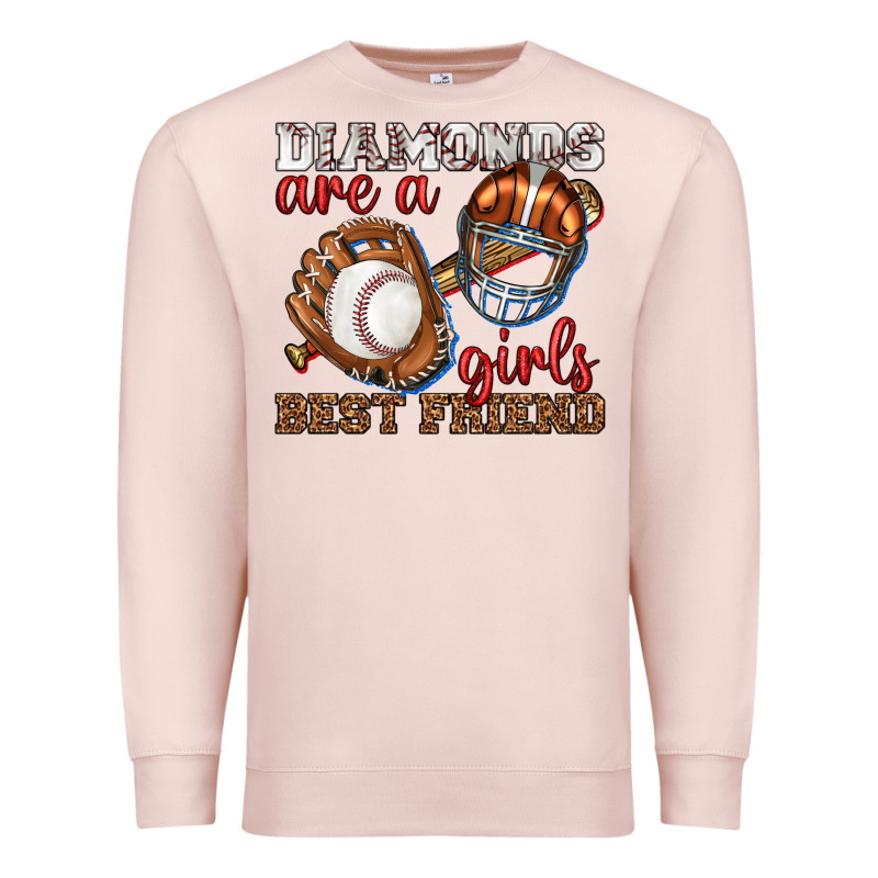 Diamonds Are A Girls Best Friend Baseball Premium Sweatshirt by texasbilliewilder | Teevron