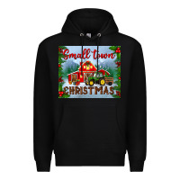 Black small town christmas mousepad Premium Hoodie - BundleAndBundleShop