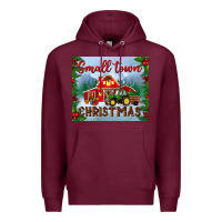 Burgundy small town christmas mousepad Premium Hoodie - BundleAndBundleShop