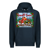 Navy small town christmas mousepad Premium Hoodie - BundleAndBundleShop