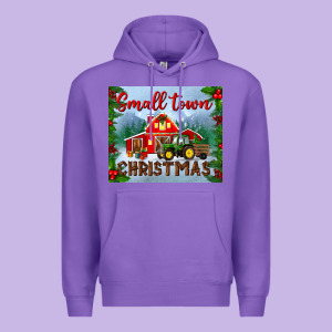 Small Town Christmas Mousepad Premium Hoodie Designed By Bundleandbundleshop