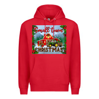 Red small town christmas mousepad Premium Hoodie - BundleAndBundleShop