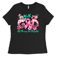 Black with god all things are possible Ladies Tee - BarkalooDesign