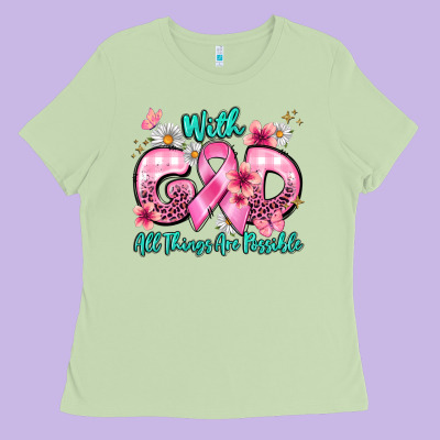 With God All Things Are Possible Ladies Tee Designed By Barkaloodesign