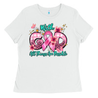 White with god all things are possible Ladies Tee - BarkalooDesign