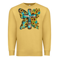 Antique Gold faith sunflower cross Premium Sweatshirt - Zillion Design Studio