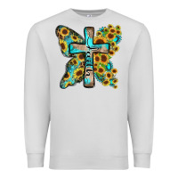 Dove Grey faith sunflower cross Premium Sweatshirt - Zillion Design Studio