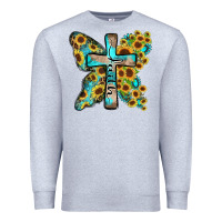 Heather Grey faith sunflower cross Premium Sweatshirt - Zillion Design Studio