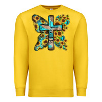 Lemon faith sunflower cross Premium Sweatshirt - Zillion Design Studio