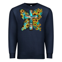Navy faith sunflower cross Premium Sweatshirt - Zillion Design Studio