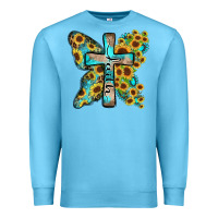 Ocean Blue faith sunflower cross Premium Sweatshirt - Zillion Design Studio