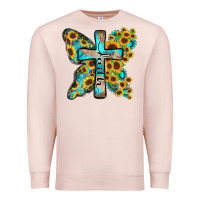 Pale Pink faith sunflower cross Premium Sweatshirt - Zillion Design Studio