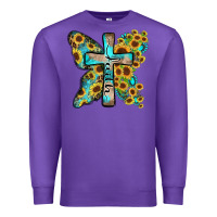 Purple faith sunflower cross Premium Sweatshirt - Zillion Design Studio